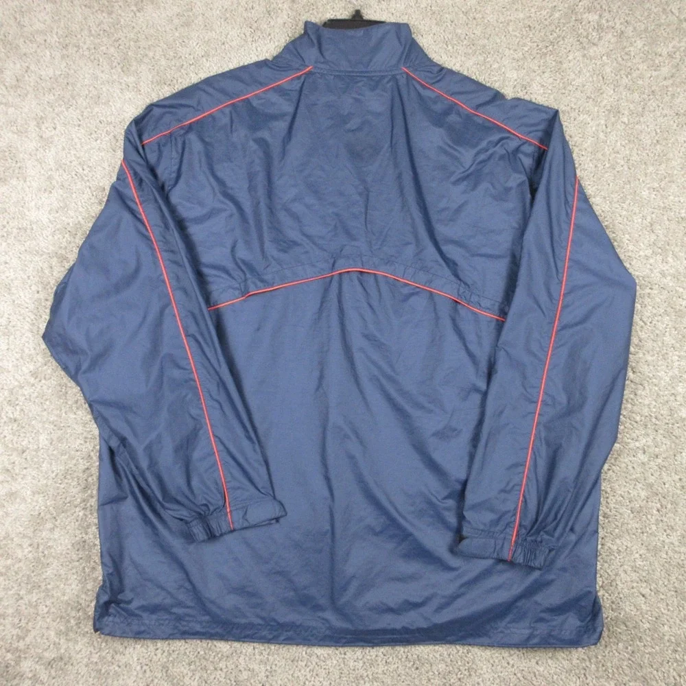 Illinois Fightin Illini Jacket Mens 2XL Blue 1/4 Zip Windbreaker Pullover Nike